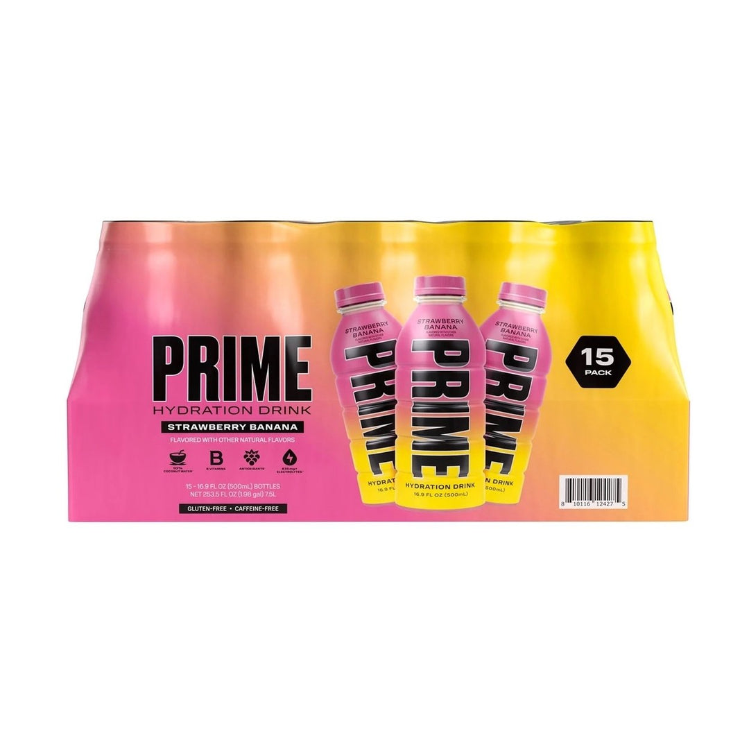 Prime Hydration Drink Strawberry Banana 16.9 Fluid Ounce (Pack of 15) Image 3