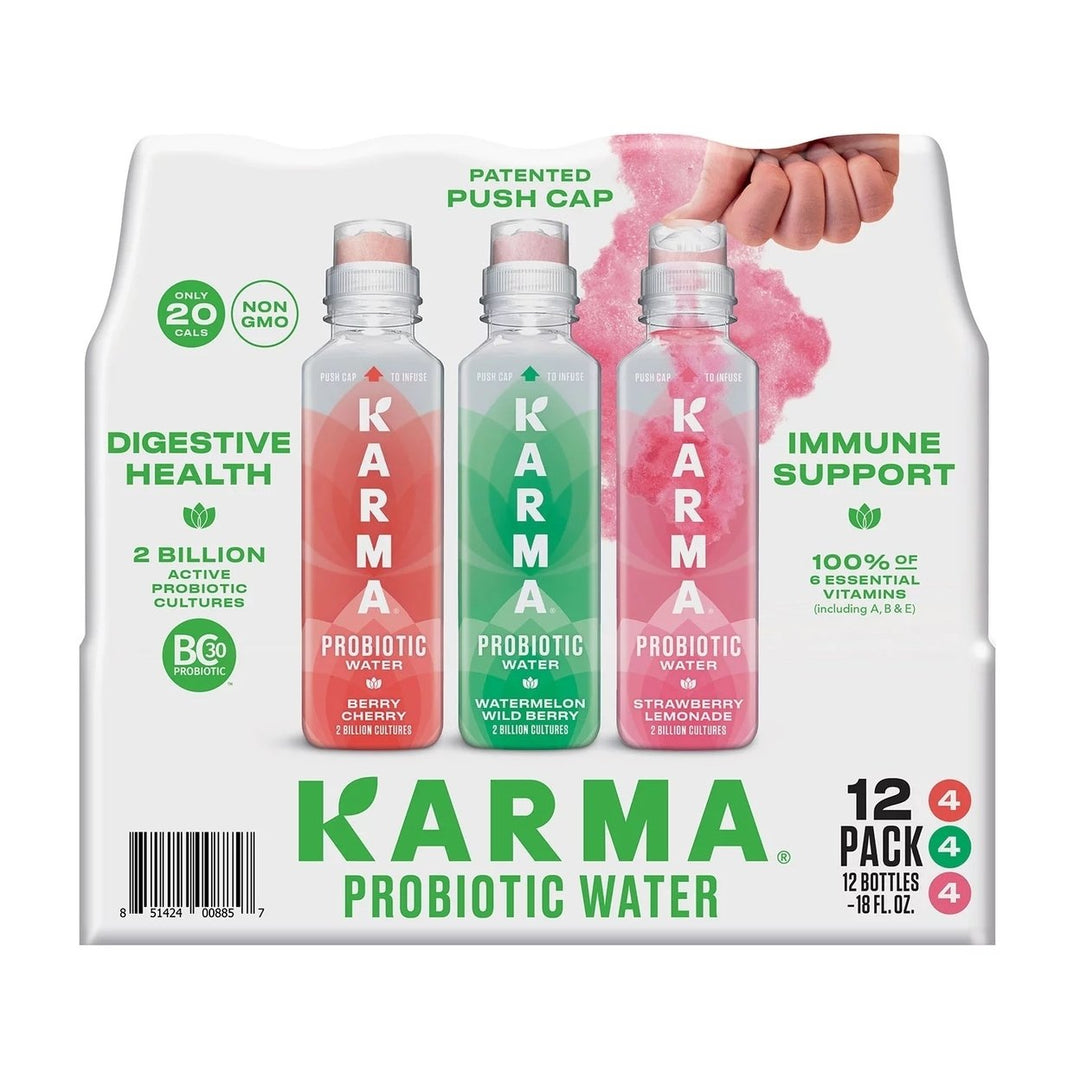 Karma Probiotic Water Variety Pack 18 Fluid Ounce (Pack of 12) Image 1