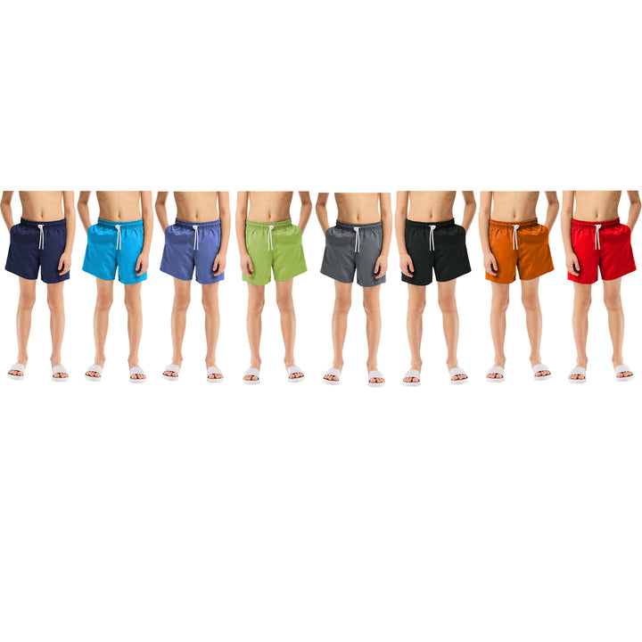 5-Pack Boys Swim Trunk Shorts Quick Dry Lightweight Bathing Suits Sizes 2-8 Image 4