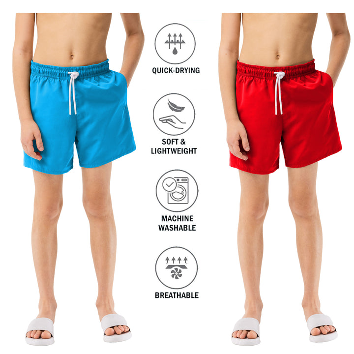 Boys Swim Trunk Shorts Quick Dry Lightweight Summer Swimsuit Random Style Image 9