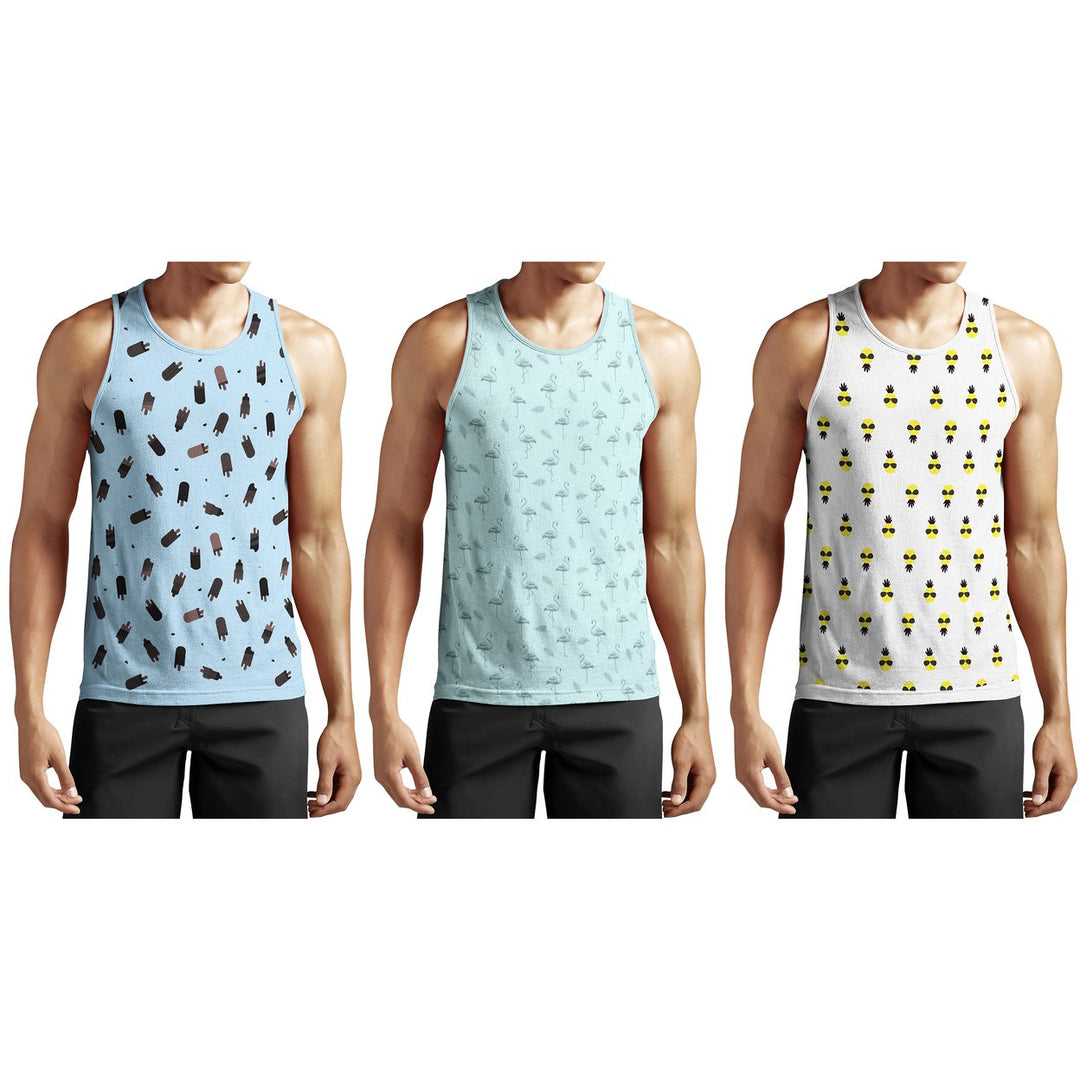 Mens Muscle Tank Tops 4-Pack Quick Dry Breathable Moisture Wicking Crew Neck Image 1