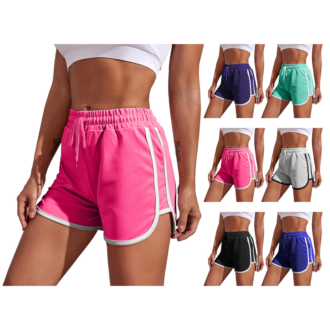 4-Pack Womens Dolphin Shorts Elastic Waist Athletic Yoga Running Pants Image 2