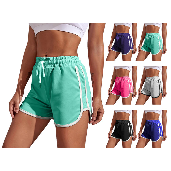 4-Pack Womens Dolphin Shorts Elastic Waist Athletic Yoga Running Pants Image 3