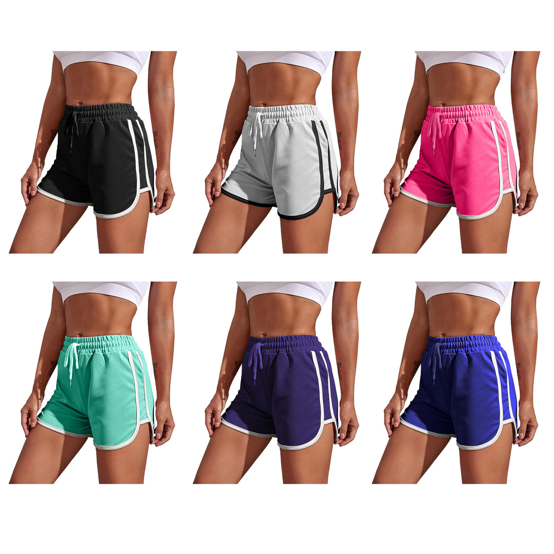 4-Pack Womens Dolphin Shorts Elastic Waist Athletic Yoga Running Pants Image 4