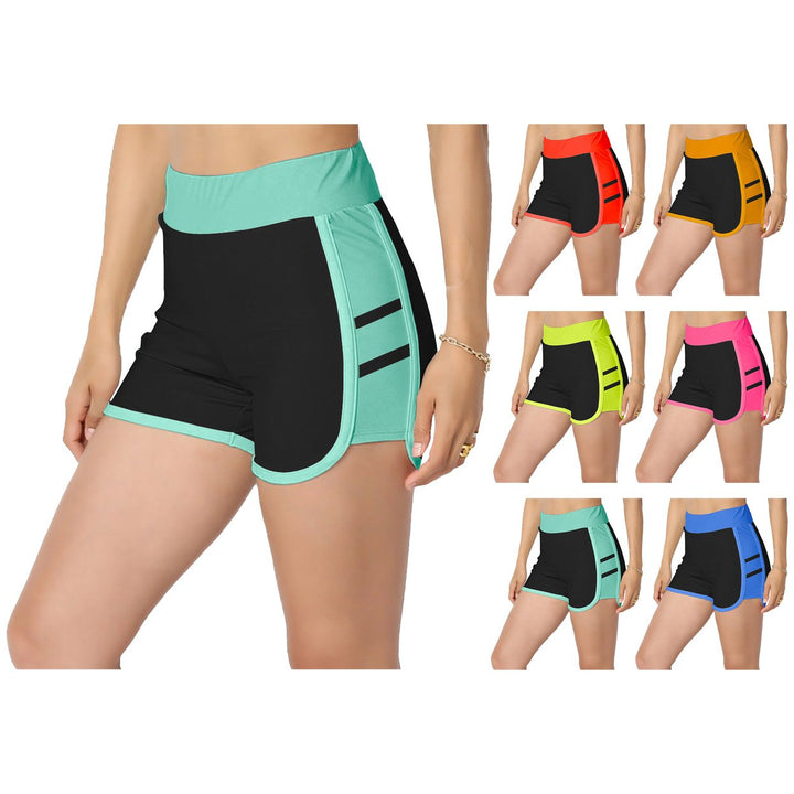 2-Pack Womens Athletic Summer Yoga Gym Running Dolphin Breathable Fitness Shorts Image 1