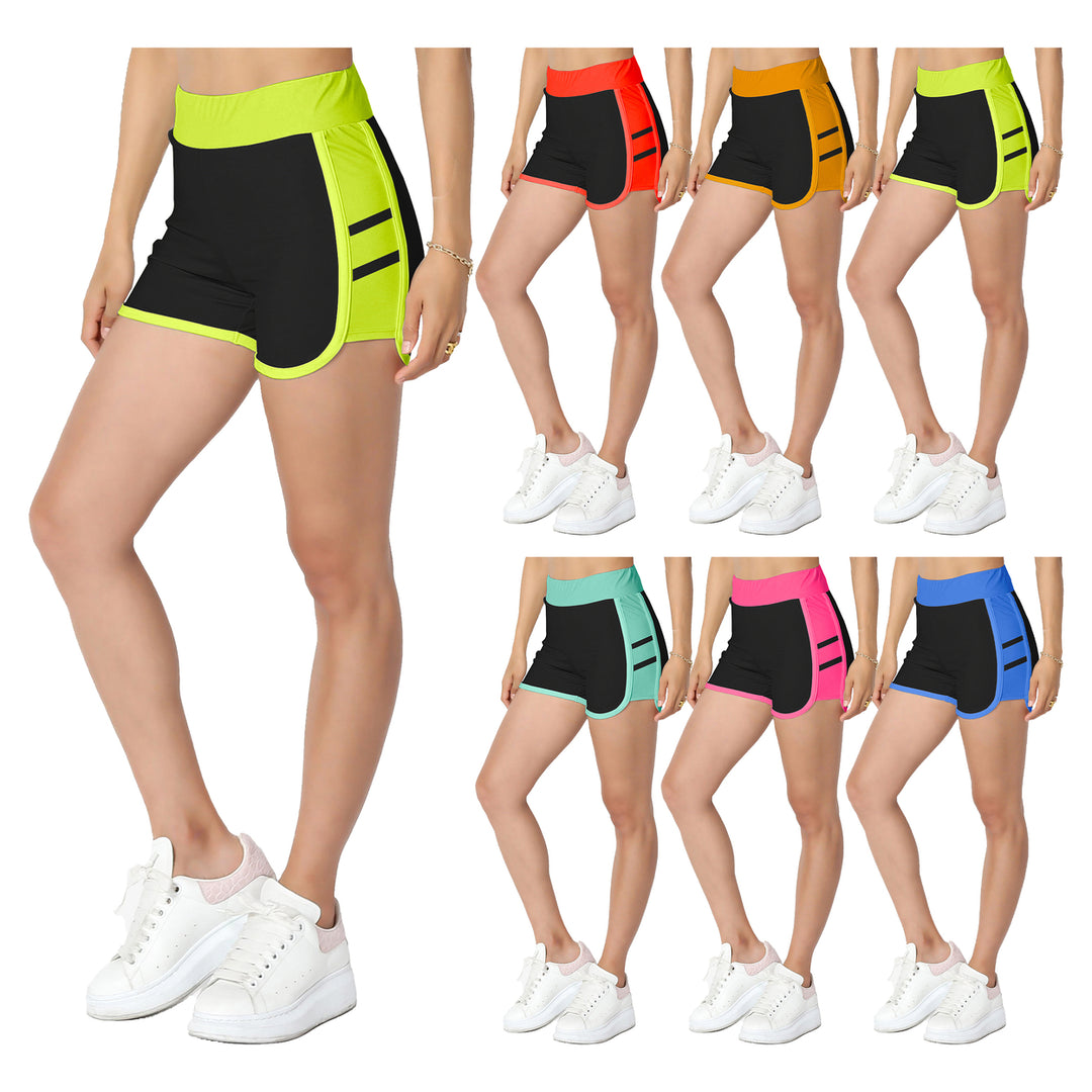 2-Pack Womens Athletic Summer Yoga Gym Running Dolphin Breathable Fitness Shorts Image 2