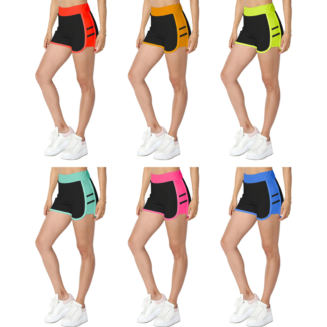 2-Pack Womens Athletic Summer Yoga Gym Running Dolphin Breathable Fitness Shorts Image 4