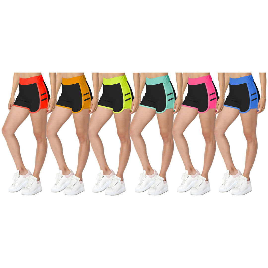 2-Pack Womens Athletic Summer Yoga Gym Running Dolphin Breathable Fitness Shorts Image 4