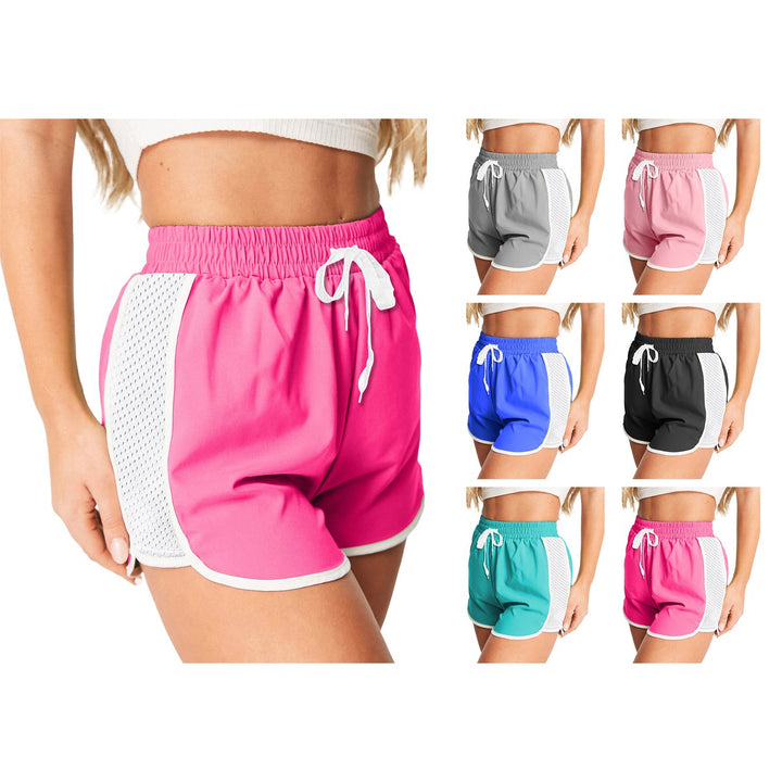 3-Pack Womens Active Performance Shorts Mesh Patchwork Quick-Dry Yoga Gym Image 6