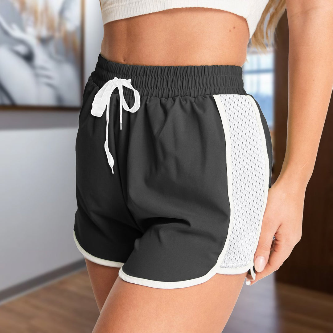 Womens Active Flexible Workout Shorts 2-Piece Set Mesh Patchwork Quick-Dry Image 4