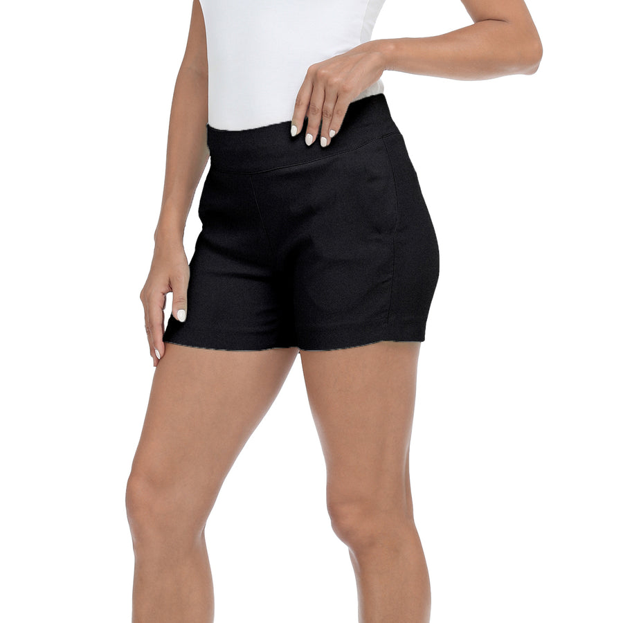 Ladies Solid Ultra Soft Stretch Pull On Comfy Summer Active Millennium Style Shorts Image 1