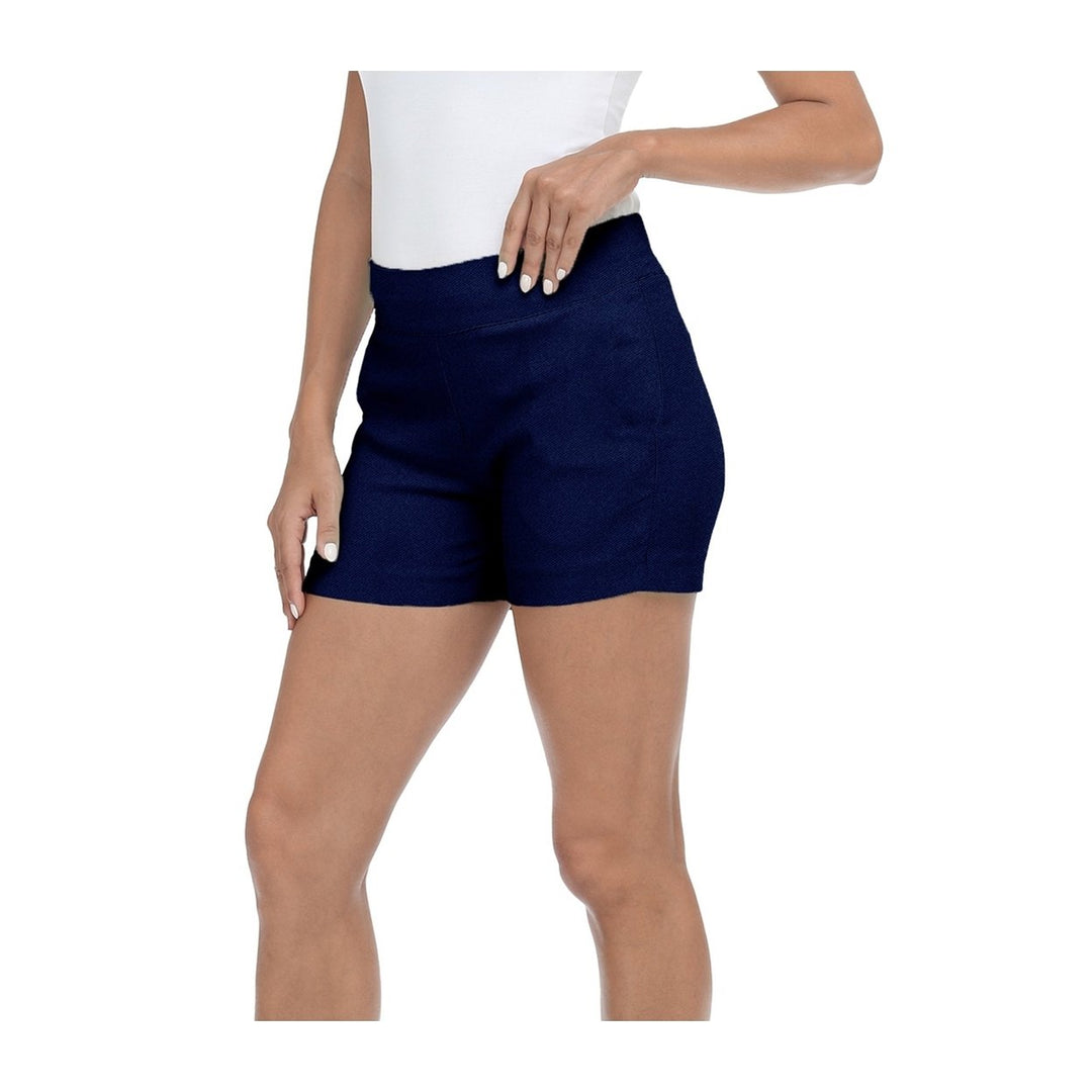 1-Pack Ladies Solid Ultra Soft Stretch Pull On Comfy Summer Active Millennium Style Shorts Image 2