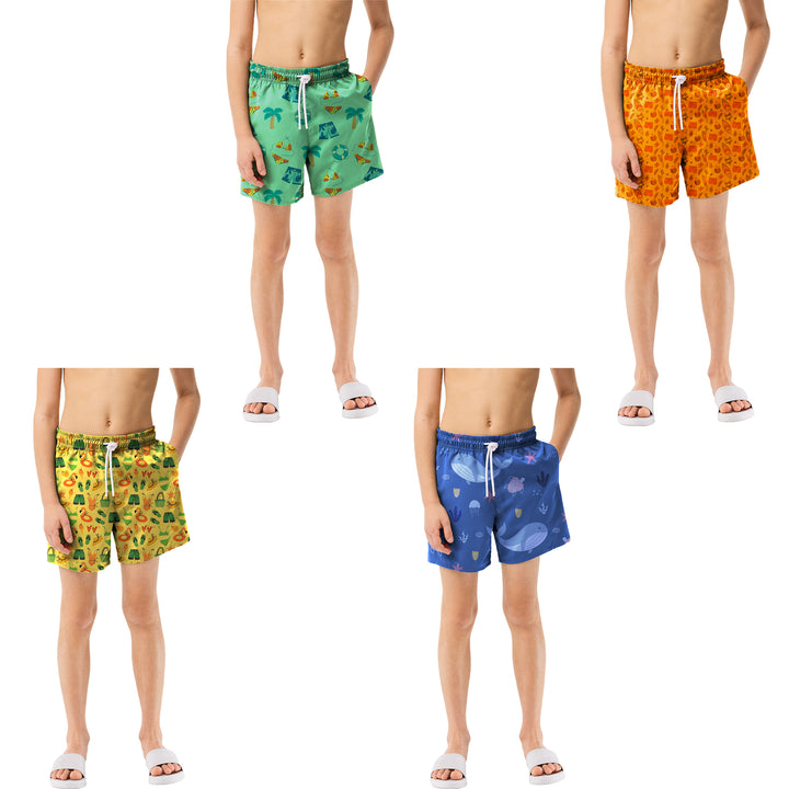 3-Pack Boys Swim Trunk Shorts UPF 50+ Quick Dry Lightweight Bathing Suits Image 2