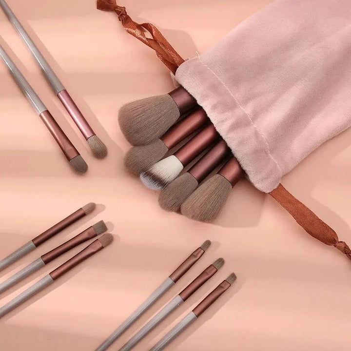 13 PCS Makeup Brushes Set EyeShadow Foundation Cosmetic Brush Blush Tool Bag Image 3