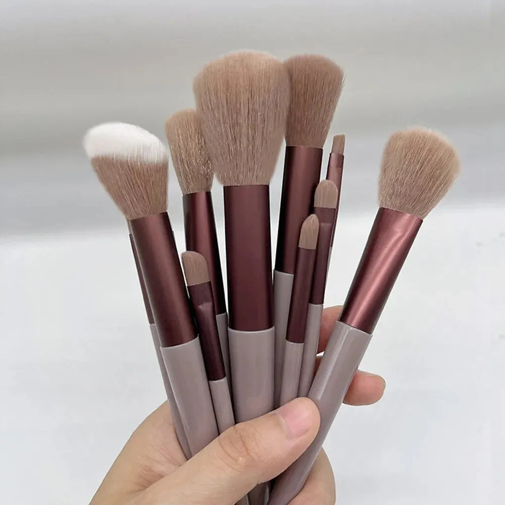 13 PCS Makeup Brushes Set EyeShadow Foundation Cosmetic Brush Blush Tool Bag Image 6