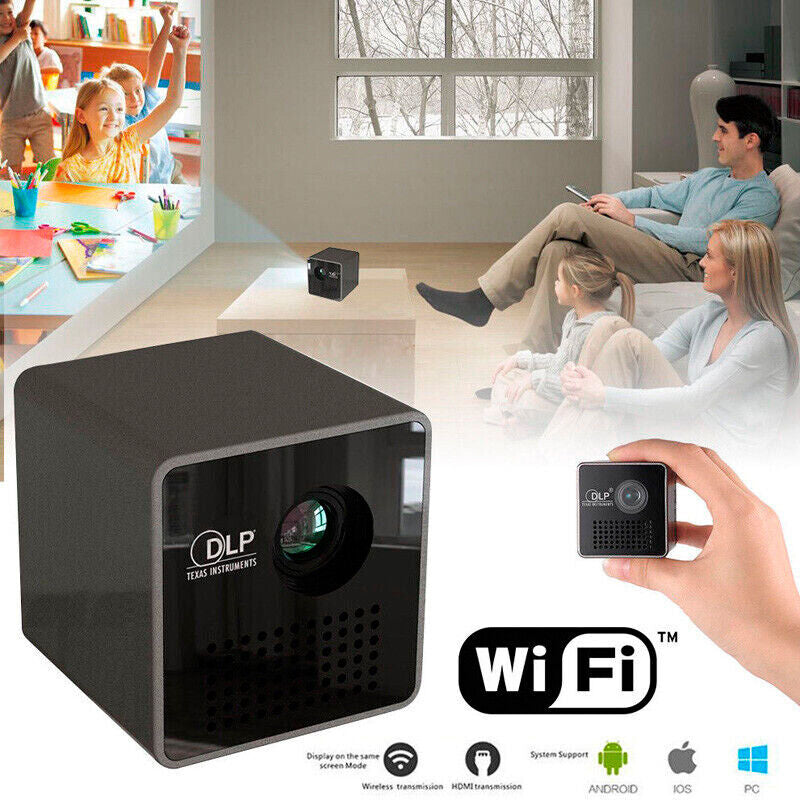 1080P DLP Wifi Mini Pocket LED Projector Home Theater Cinema Multimedia USB/TF Image 2