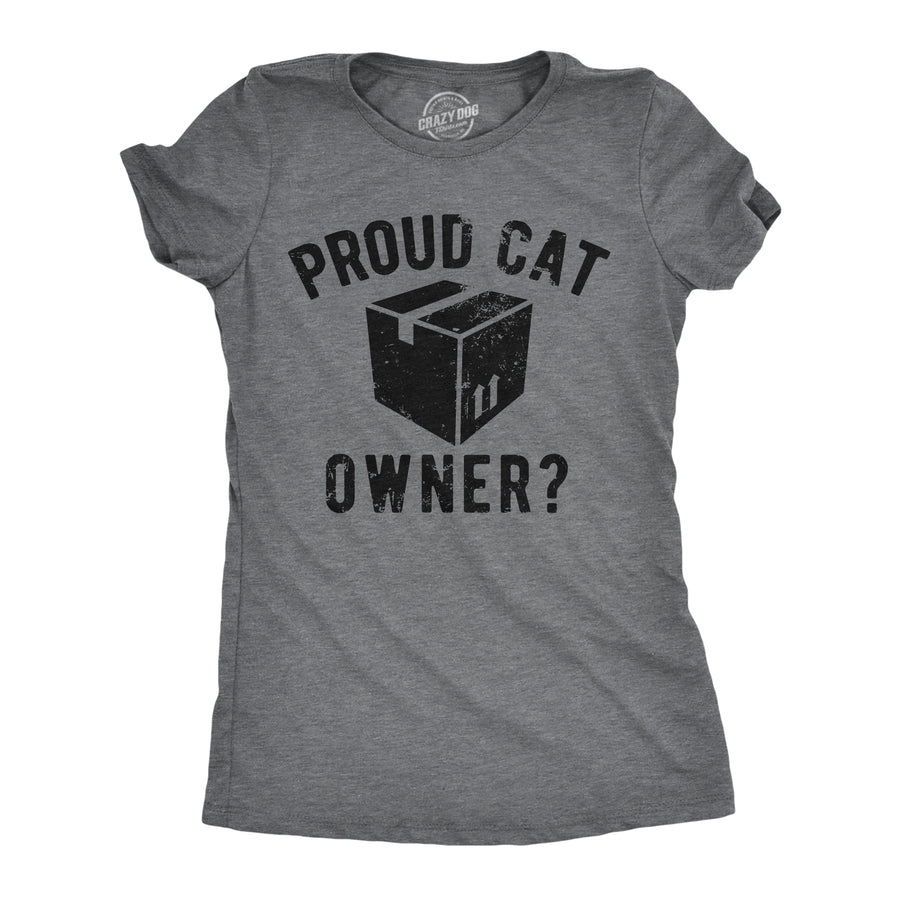 Womens Funny T Shirts Proud Cat Owner Sarcastic Kitten Graphic Tee For Ladies Image 1