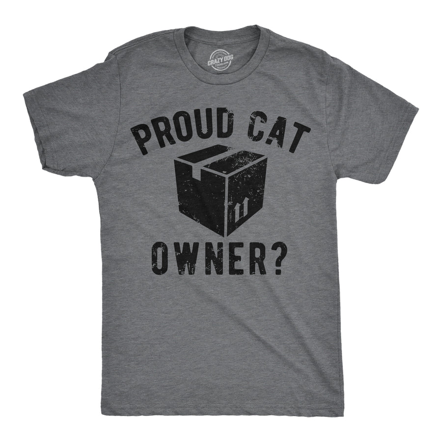 Mens Funny T Shirts Proud Cat Owner Sarcastic Kitten Graphic Tee For Men Image 1