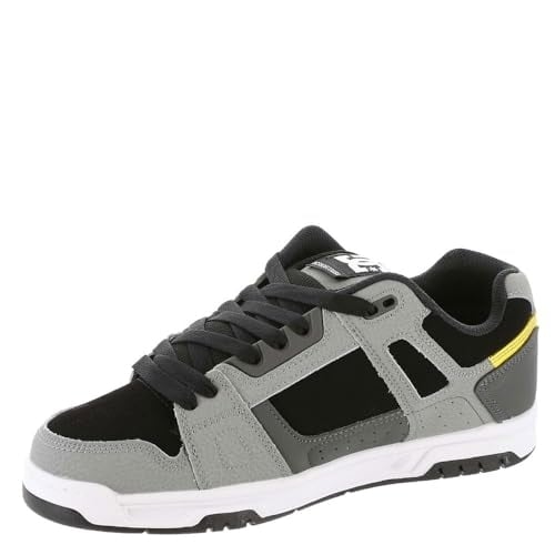 DC Shoes Mens Stag Shoes Grey/Yellow - 320188-GY1 GREY/YELLOW Image 4