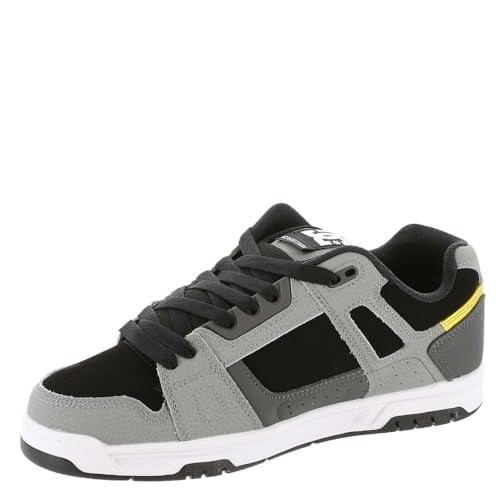 DC Shoes Mens Stag Shoes Grey/Yellow - 320188-GY1 GREY/YELLOW Image 1