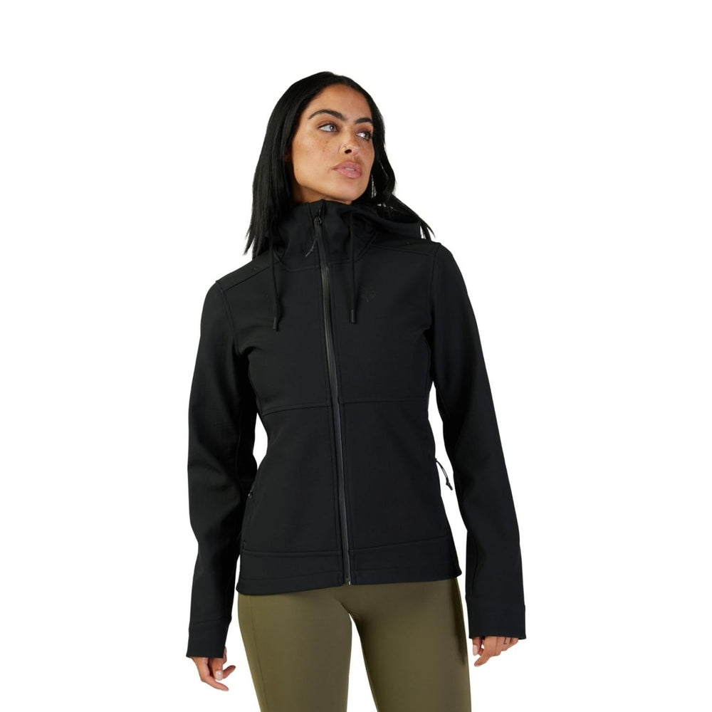 Fox Racing Womens Softshell Jacket Black Waterproof Wind Resistant Size M Image 2