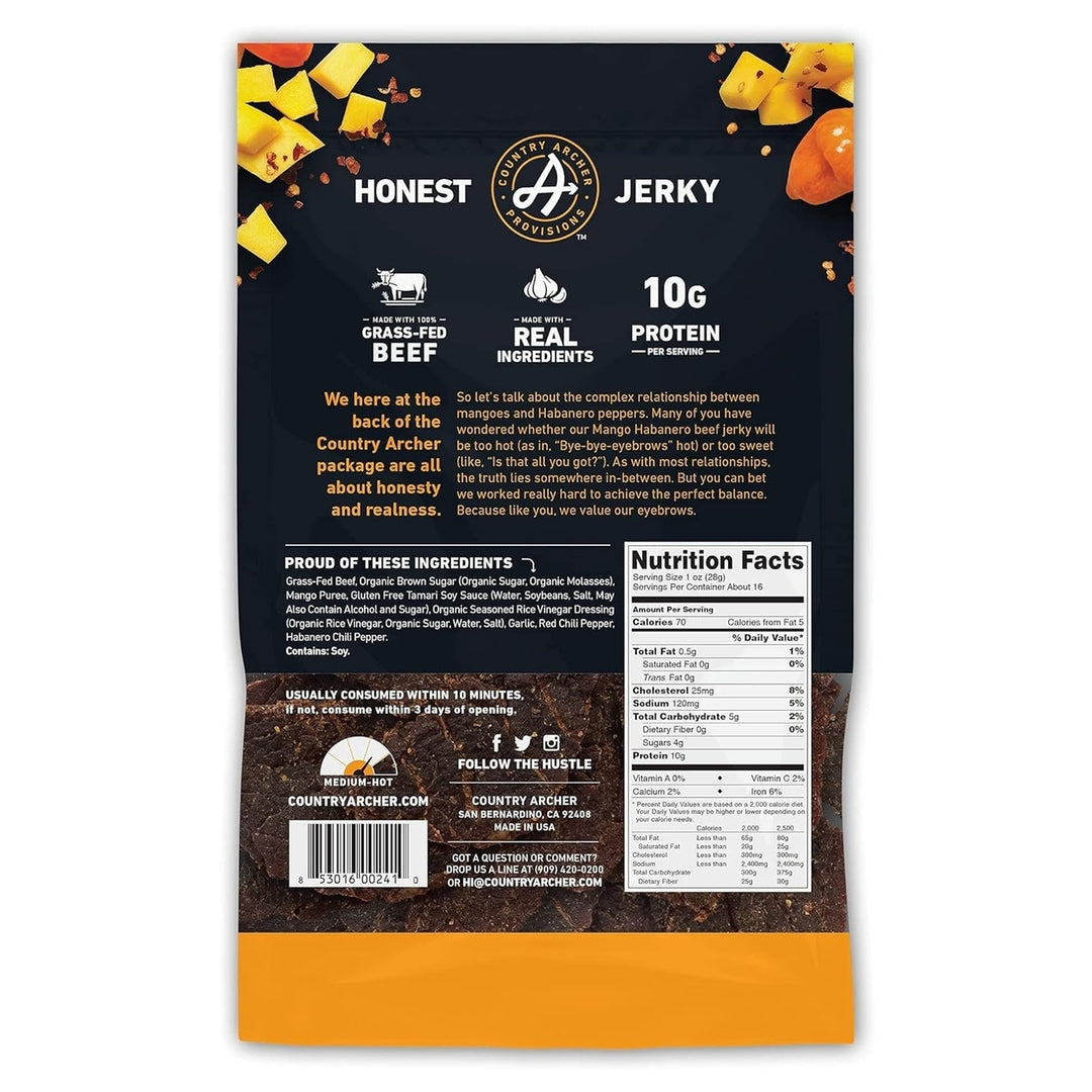 Country Archer Mango Habanero Beef Jerky 16 Ounce Image 2