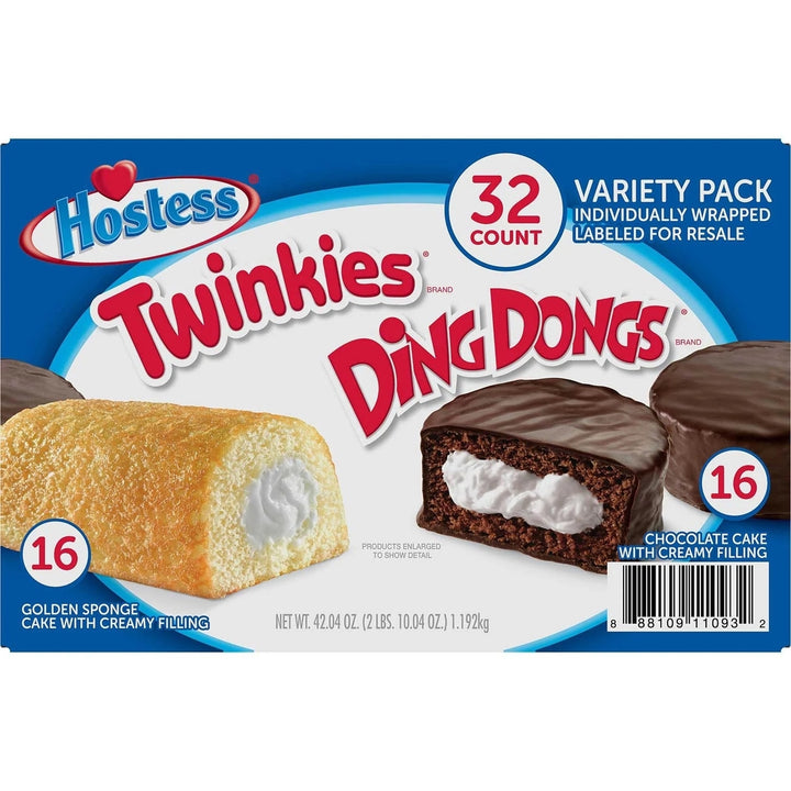 Hostess Twinkies and Ding Dongs Variety Pack 1.3 Ounce (Pack of 32) Image 2