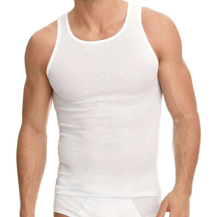 Mens Slim Fit Cotton Ribbed Tank Top Summer Wear Various Colors and Sizes Image 4