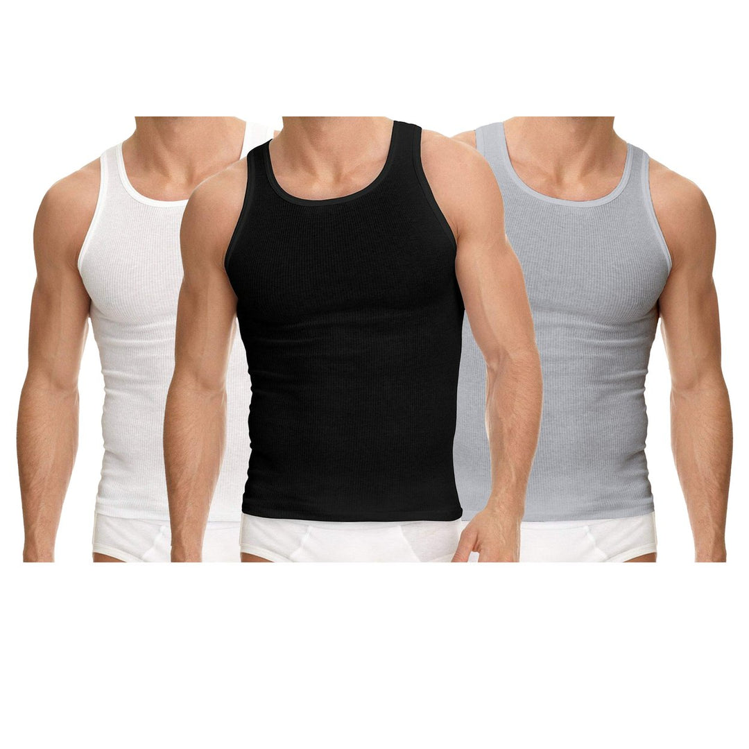 Mens Slim Fit Cotton Ribbed Tank Top Summer Wear Various Colors and Sizes Image 7