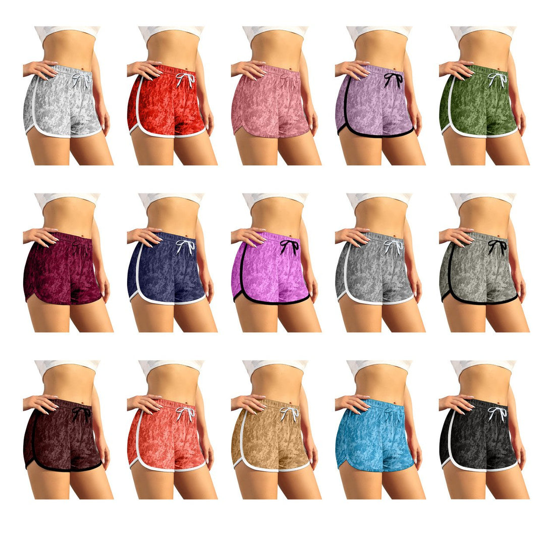 Womens Ultra-Soft Velour Velvet Shorts 2-Pack with Drawstring Elastic Waist Image 4