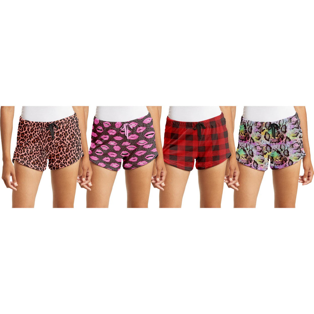 Womens Velour Velvet Shorts 6-Pack Ultra-Soft Breathable with Drawstring Image 8