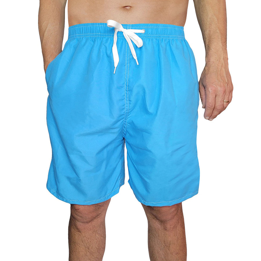 Mens Quick Dry Swim Trunks with Pockets Solid Bathing Beachwear Flex Board Shorts Image 1
