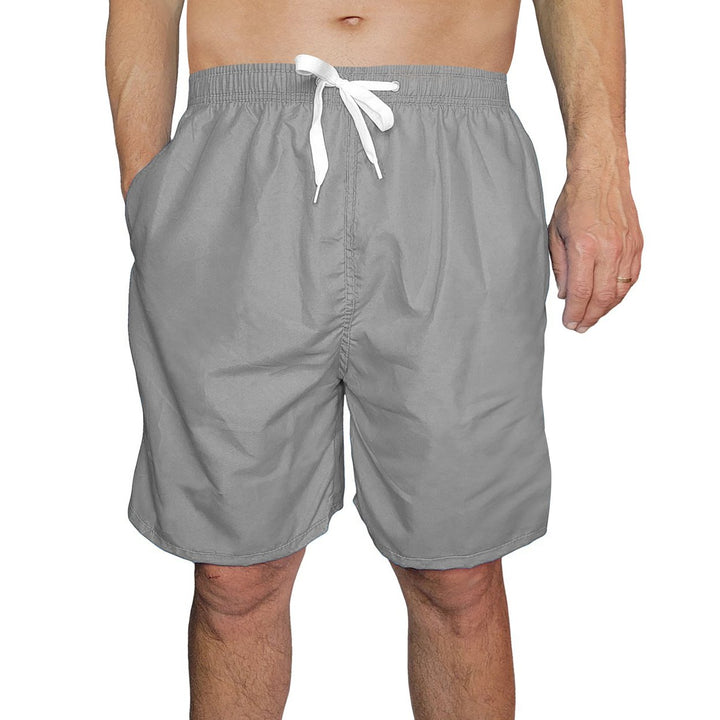 1-Pack Mens Quick Dry Swim Trunks with Pockets Solid Bathing Beachwear Flex Board Shorts Image 7