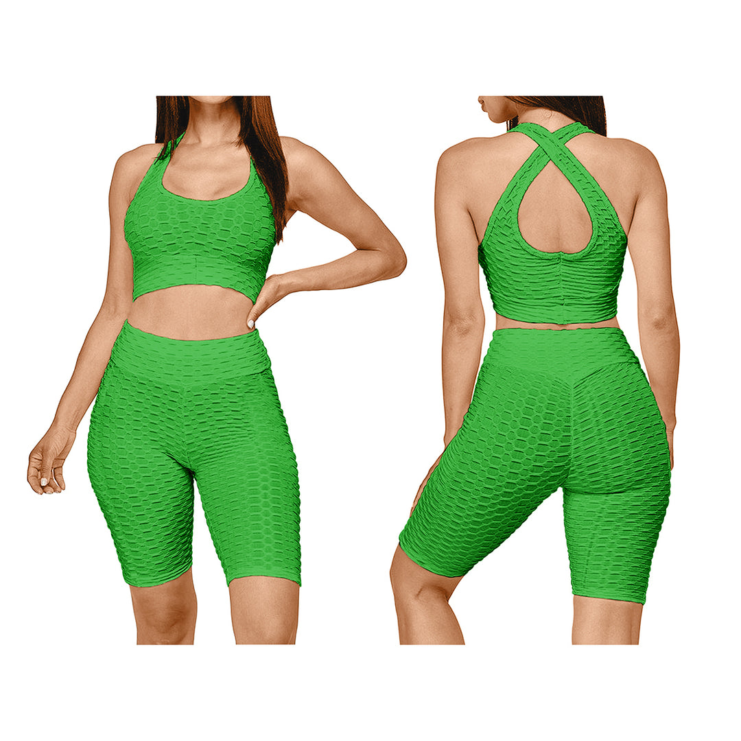 6-Piece Womens High Waisted Moisture-Wicking Anti Cellulite Activewear Workout Yoga Set Image 10