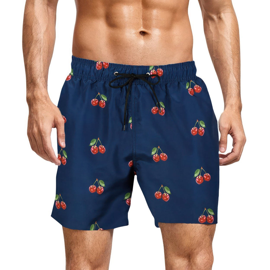 1-Pack Mens Printed Swim Shorts with Pockets Quick Dry Beachwear Bathing Suits Board Trunks Image 4