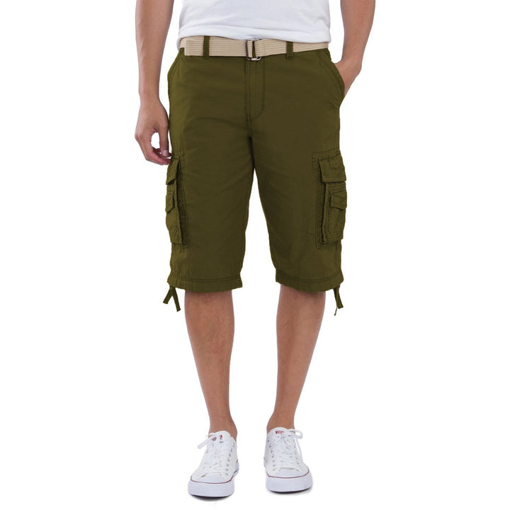 Mens Lightweight Cargo Shorts with Belt Multi-Pocket Outdoor Hiking Casual Wear Image 3