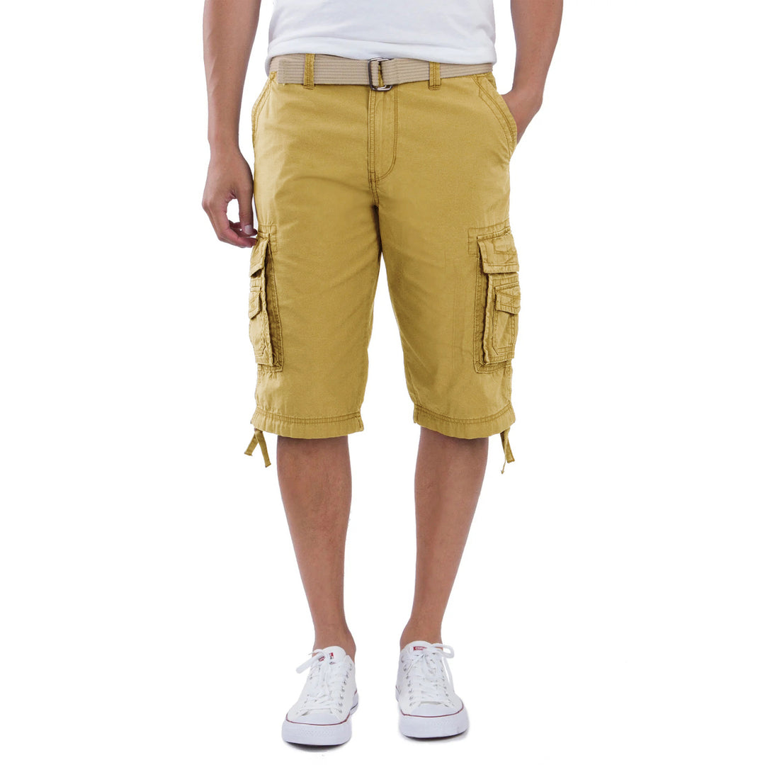 Mens Lightweight Cargo Shorts with Belt Multi-Pocket Outdoor Hiking Casual Wear Image 4