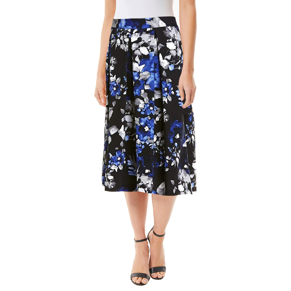 1-Pack Womens Printed Midi High Waist Breathable Soft Casual and Formal Wear Mid Length Skirt Image 2