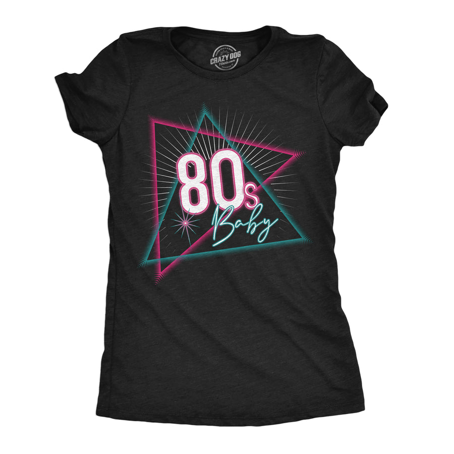 Womens Funny T Shirts 80s Baby Retro Graphic Tee For Ladies Image 1