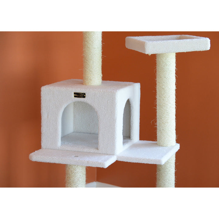 Armarkat Ivory Cat Tree 57 Inch Model B5701 4 Levels Real Wood Cat Shelf Image 6