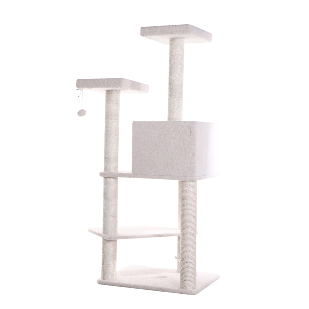 Armarkat Ivory Cat Tree 57 Inch Model B5701 4 Levels Real Wood Cat Shelf Image 8