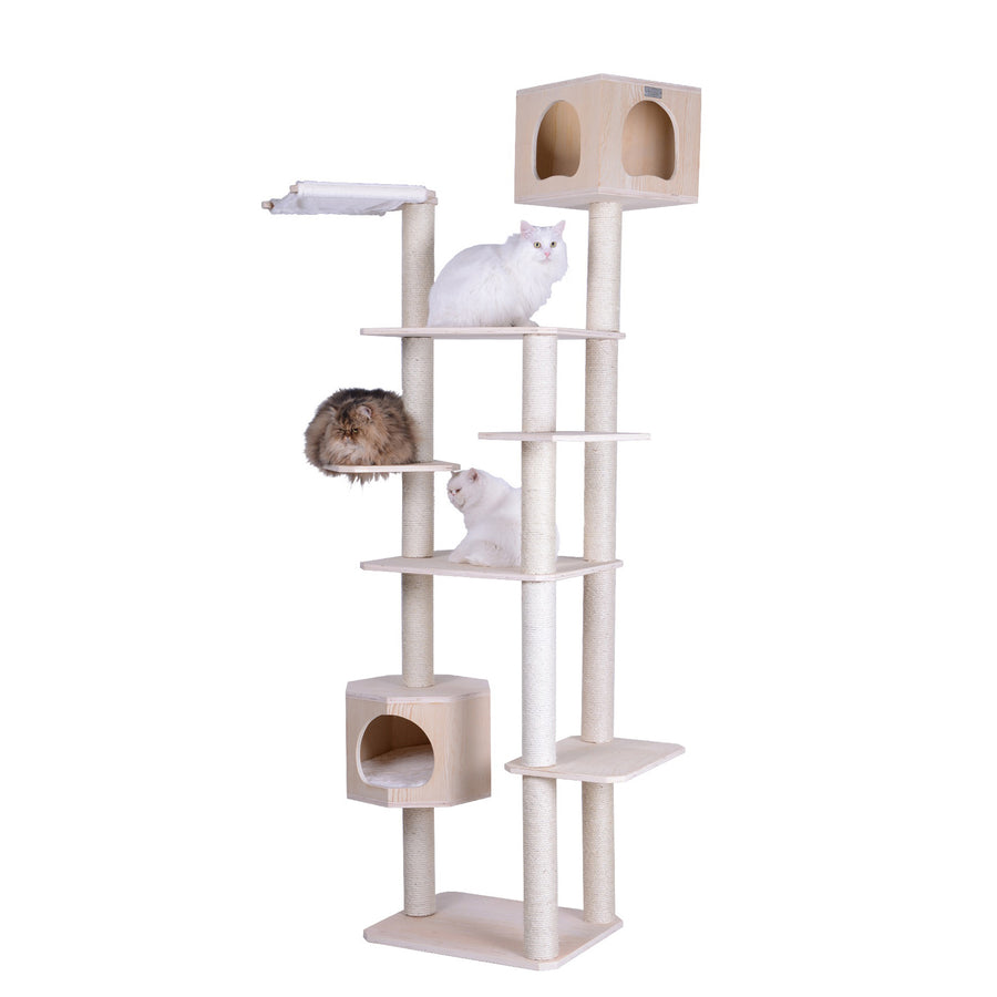 Armarkat Premium Scots Pine 89-Inch Cat Tree with Seven LevelsTwo Playhouses Image 1