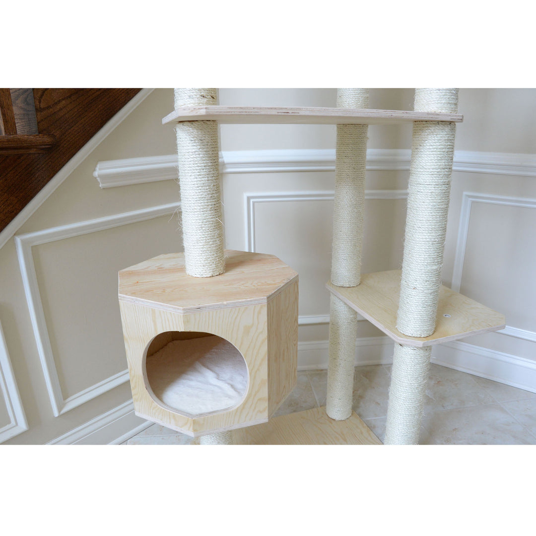 Armarkat Premium Scots Pine 89-Inch Cat Tree with Seven LevelsTwo Playhouses Image 4