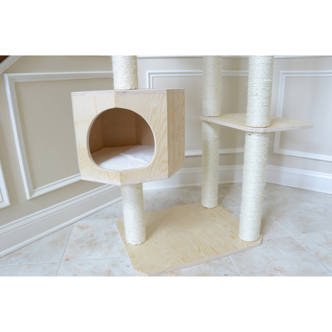 Armarkat Premium Scots Pine 89-Inch Cat Tree with Seven LevelsTwo Playhouses Image 4