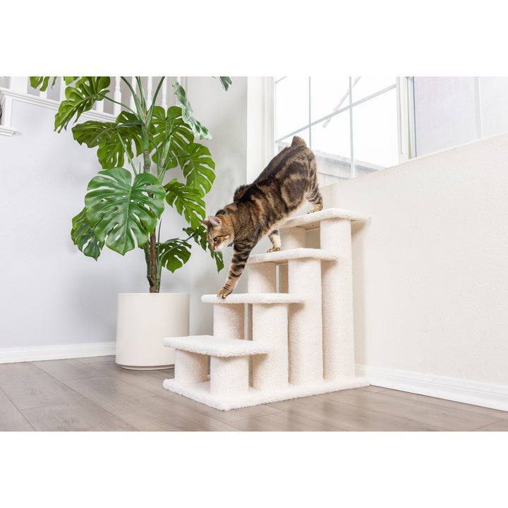 Armarkat Ivory Carpet Pet Steps Jackson Galaxy ApprovedFour Steps Real Wood Stair B4001 Image 8