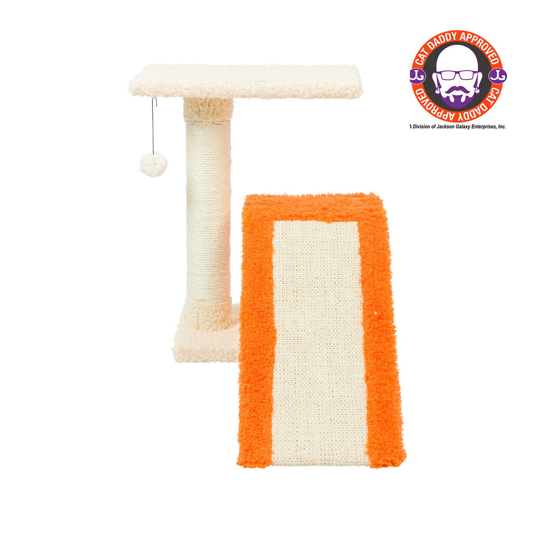 Armarkat X2101 Premium Cat Tree Beige Orange Two-Level Real Wood 27in Image 4