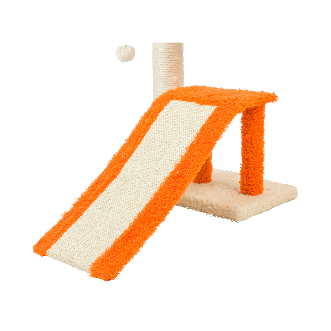 Armarkat X2101 Premium Cat Tree Beige Orange Two-Level Real Wood 27in Image 7