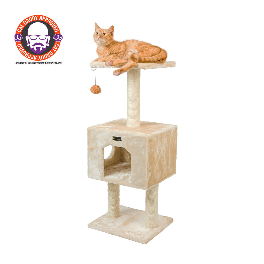 Armarkat Classic Cat Tree Model A4201 Beige 2-Level Playhouse 42 Inches Tall Image 1