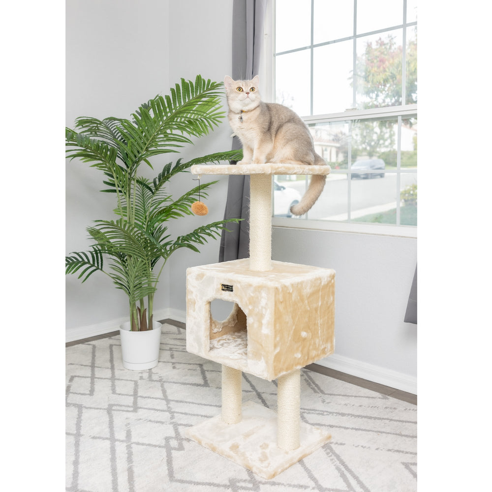 Armarkat Classic Cat Tree Model A4201 Beige 2-Level Playhouse 42 Inches Tall Image 2