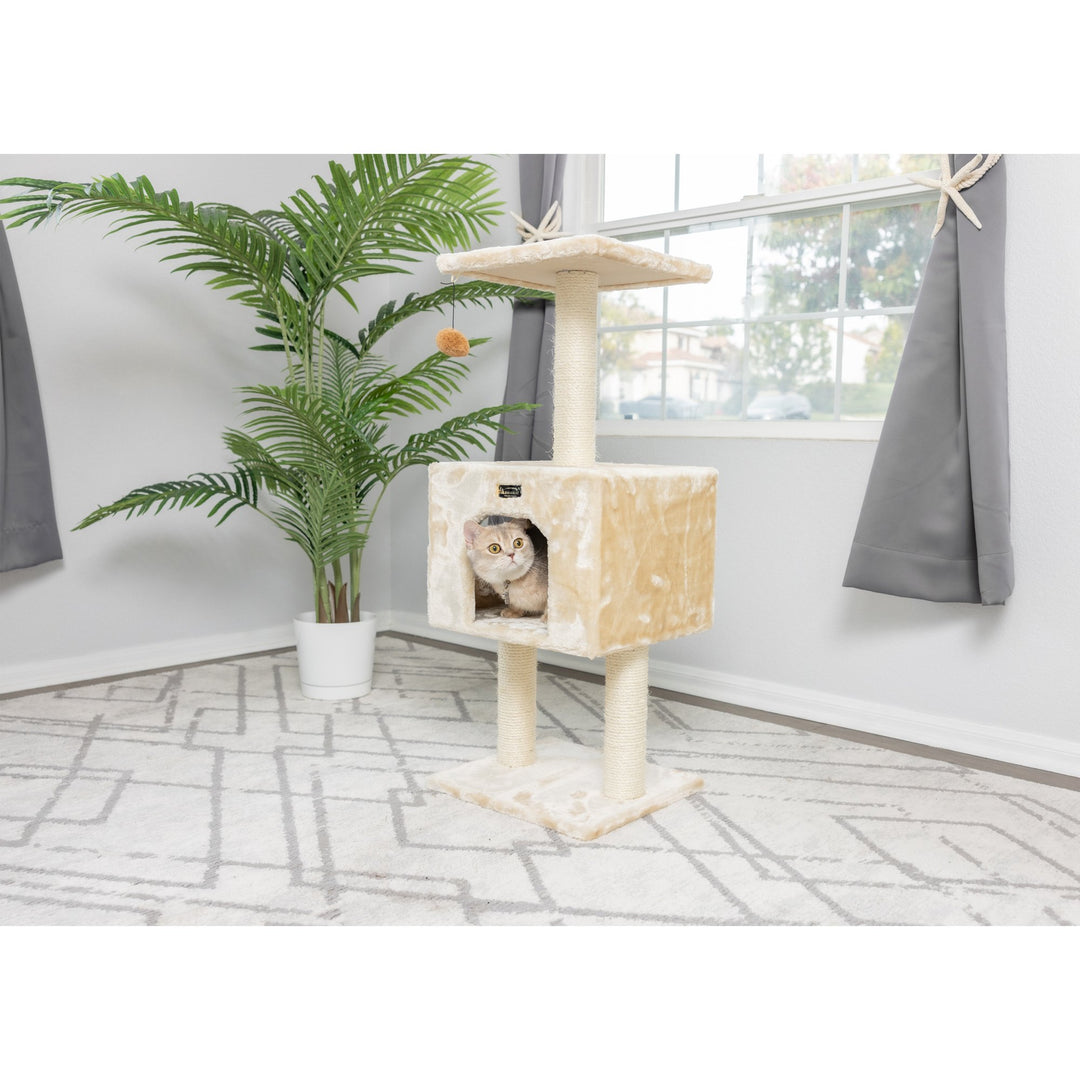 Armarkat Classic Cat Tree Model A4201 Beige 2-Level Playhouse 42 Inches Tall Image 4